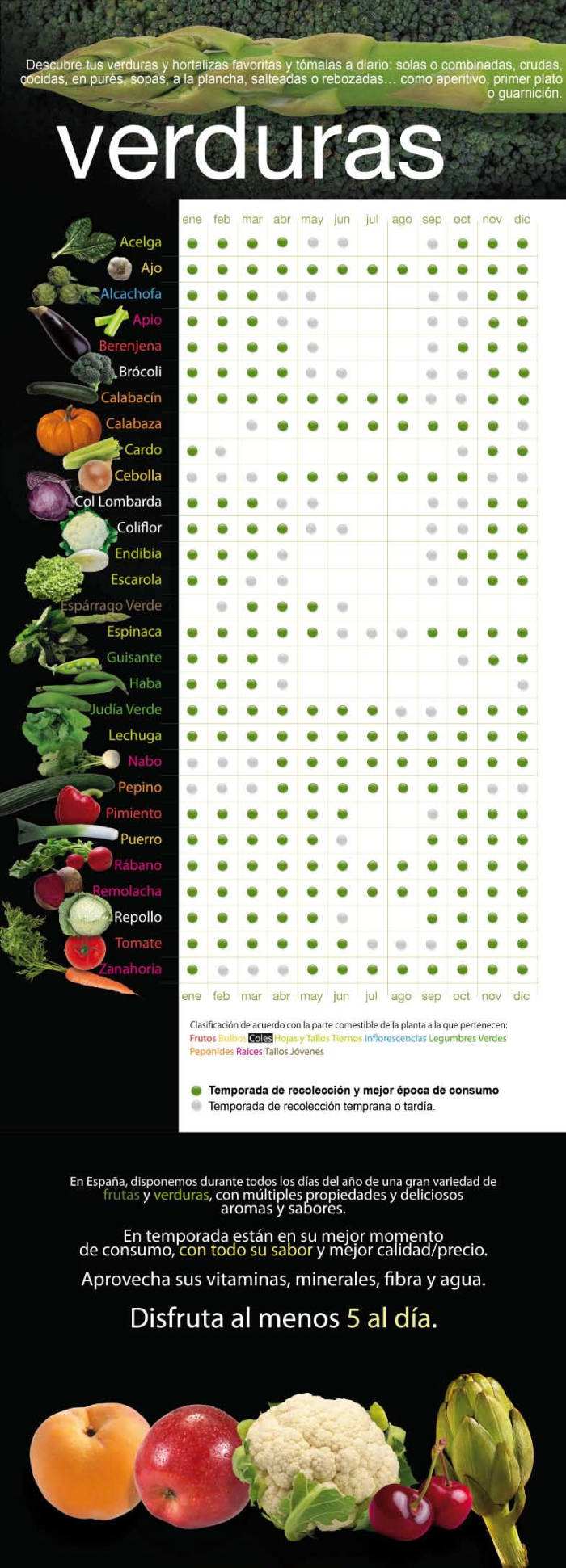 Calendario verduras de temporada